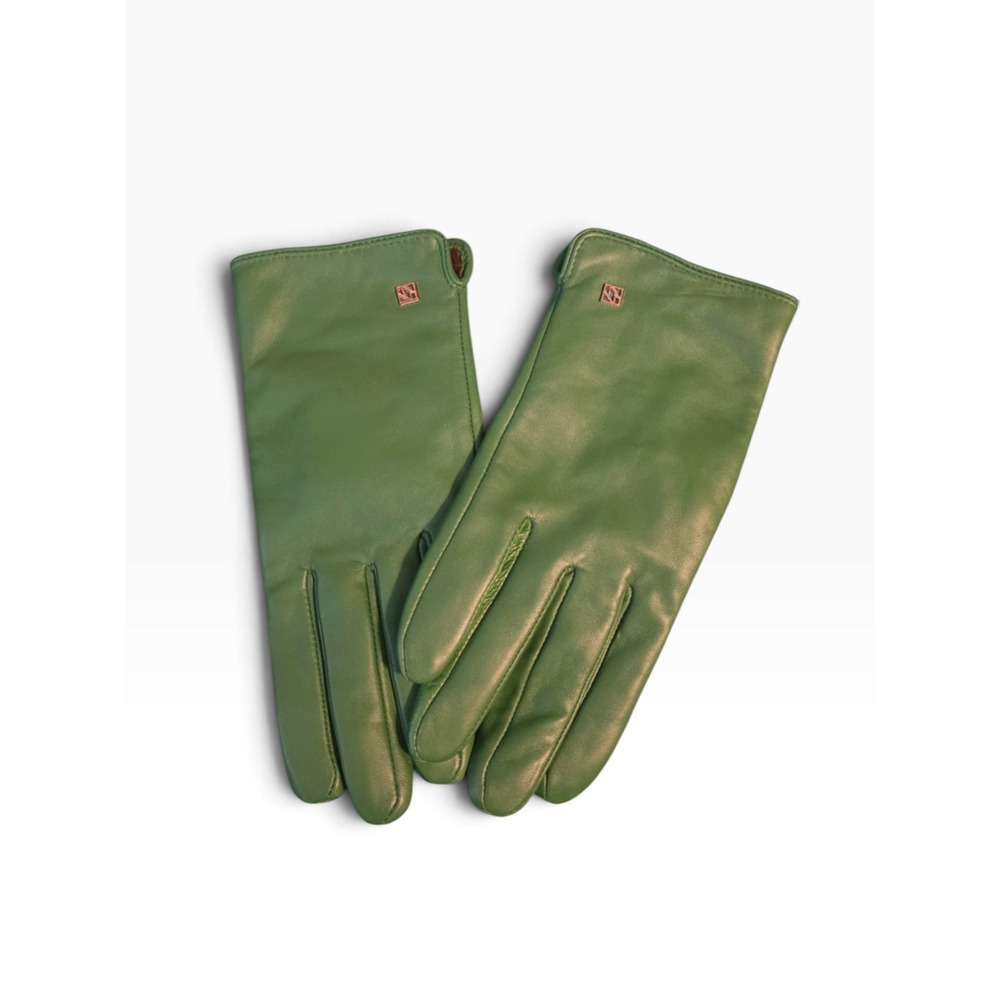 NappaNovum Kelly Green Leather Shearling Lined Winter Gloves Vintage 90s XXL